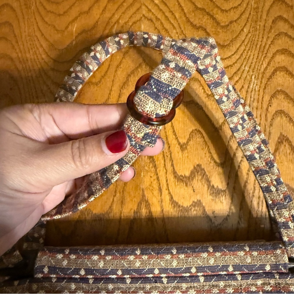 Vintage Toby Weston Woodland Hills Textile Tapestry Multi-Color Purse Bag Tote - Picture 12 of 14